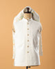 Ivory Floral Open Jodhpuri Set with Inner Half Sleeve Jacket