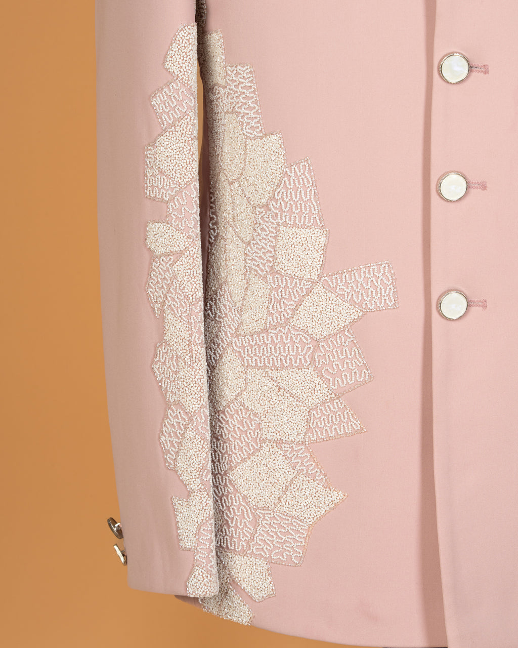 Peace Pink Jodhpuri Set with White Kardana Work