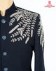 Designer Blue Jodhpuri Blazer Set with Silver Work