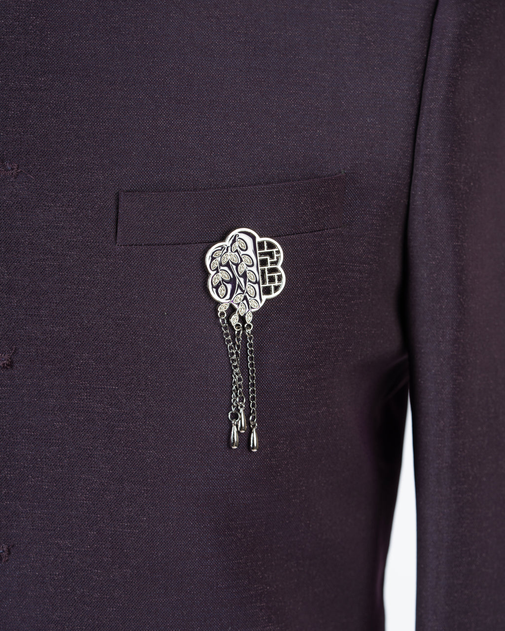 Designer Lavender Purple Jodhpuri Blazer Set with Black Kardana Work