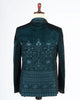 Designer Teal Blue Velvet Open Jodhpuri Set with Heavy Work