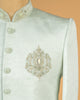 Premium Pista Green Jodhpuri with Zardosi Pocket Motif Work