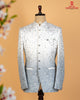 Dual Tone White Grey Jodhpuri with Full Body Embroidery