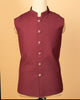 Maroon Velvet Open Jodhpuri with Kardana &amp; Sequin Work