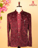 Maroon Velvet Open Jodhpuri with Kardana &amp; Sequin Work