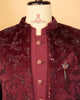 Maroon Velvet Open Jodhpuri with Kardana &amp; Sequin Work
