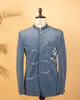 slate blue Velvet Jodhpuri with Kardana work