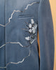 slate blue Velvet Jodhpuri with Kardana work