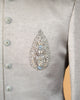 Luxury Light Grey Jodhpuri with Kardana & Zardosi Work