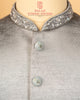 Luxury Light Grey Jodhpuri with Kardana & Zardosi Work
