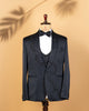 Blue Italian Satin Fabric 3-Piece Designer Tuxedo Suit