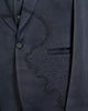 Blue Italian Satin Fabric 3-Piece Designer Tuxedo Suit