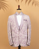 Light Lavender Velvet Emboss Print 3-Piece Designer Tuxedo Suit
