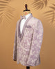 Light Lavender Velvet Emboss Print 3-Piece Designer Tuxedo Suit