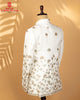 Milky White Structured Fabric Open Jodhpuri with Floral Embroidery