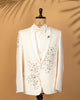 Milky Cream Japanese Fabric 3-Piece Designer Tuxedo Suit