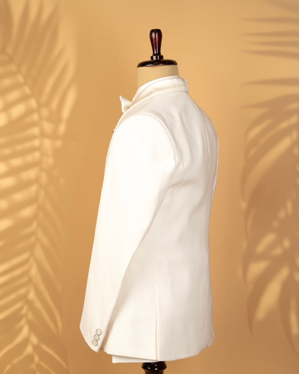 Milky Cream Japanese Fabric 3-Piece Designer Tuxedo Suit