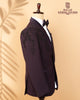 Designer Purple 3-Piece Tuxedo Suit with Bead Work – Japanese Fabric Premium Blazer Set for Men