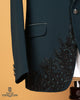 Teal Green Couture 3-Piece Suit with Handcrafted Kardana & Embroidery Work
