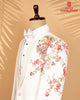 Off-White Couture 3-Piece Suit with Tiger Art Print & Hand Bead Embellishment