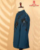 Teal Blue Armani Fabric Jodhpuri with Kardana, Beads & Light Embroidery Work (Round Neck)