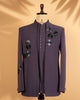 Dark Lavender Armani Fabric Open Jodhpuri with Kardana & Beads Work