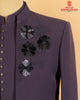 Dark Lavender Armani Fabric Open Jodhpuri with Kardana & Beads Work