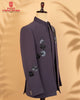 Dark Lavender Armani Fabric Open Jodhpuri with Kardana & Beads Work