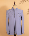 Light Lavender Italian Fabric Open Jodhpuri with Beads Work & Embroidery