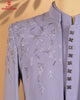 Light Lavender Italian Fabric Open Jodhpuri with Beads Work & Embroidery