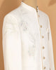 Off-White Closed Jodhpuri Suit with Bead Embroidery (Armani Fabric)