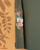Bottle Green Open Jodhpuri Suit with Peacock & Floral Bead Work (Armani Fabric)