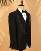 Black Armani Fabric 3-Piece Tuxedo Suit with Kardana & Bead Work